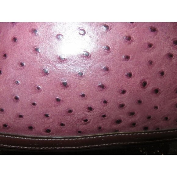 Coach 2011 Kristin Ostrich Embossed Mixed Leather Plum Purple Satchel - Picture 9 of 14